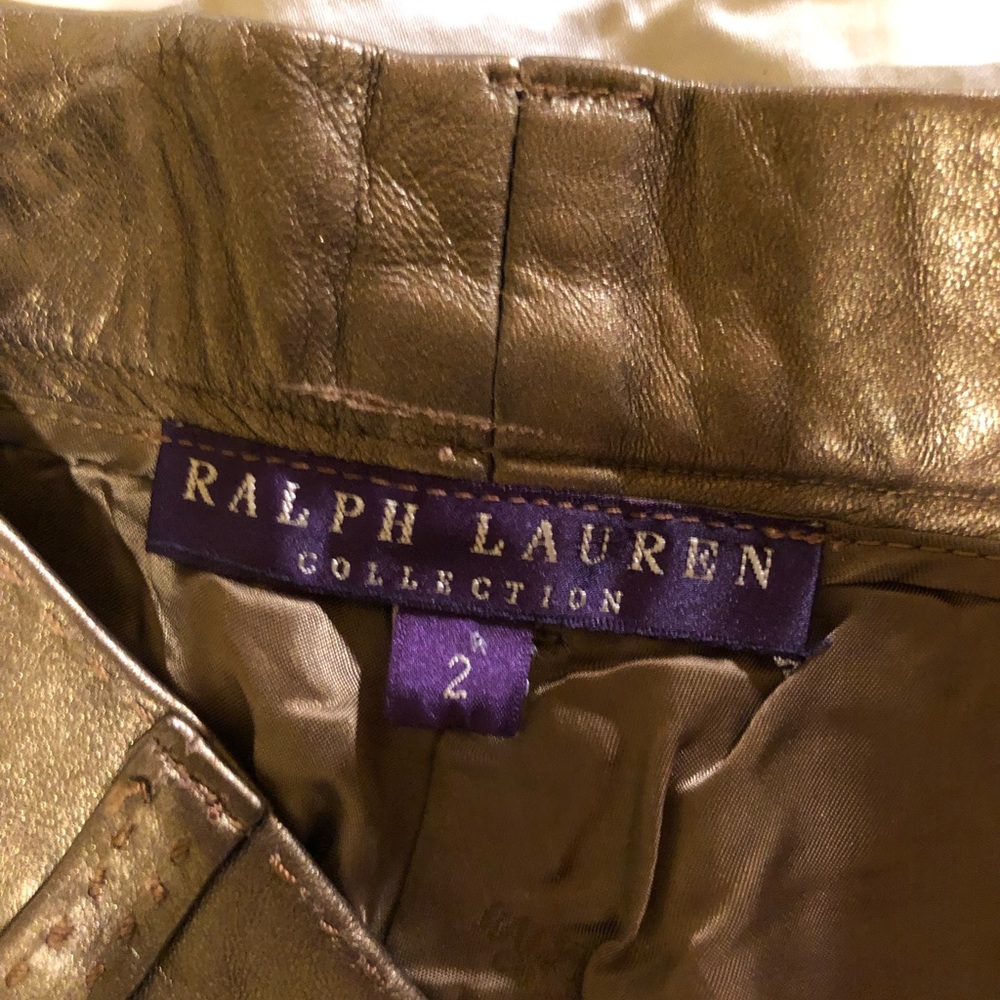 Ralph Lauren gold leather jeans